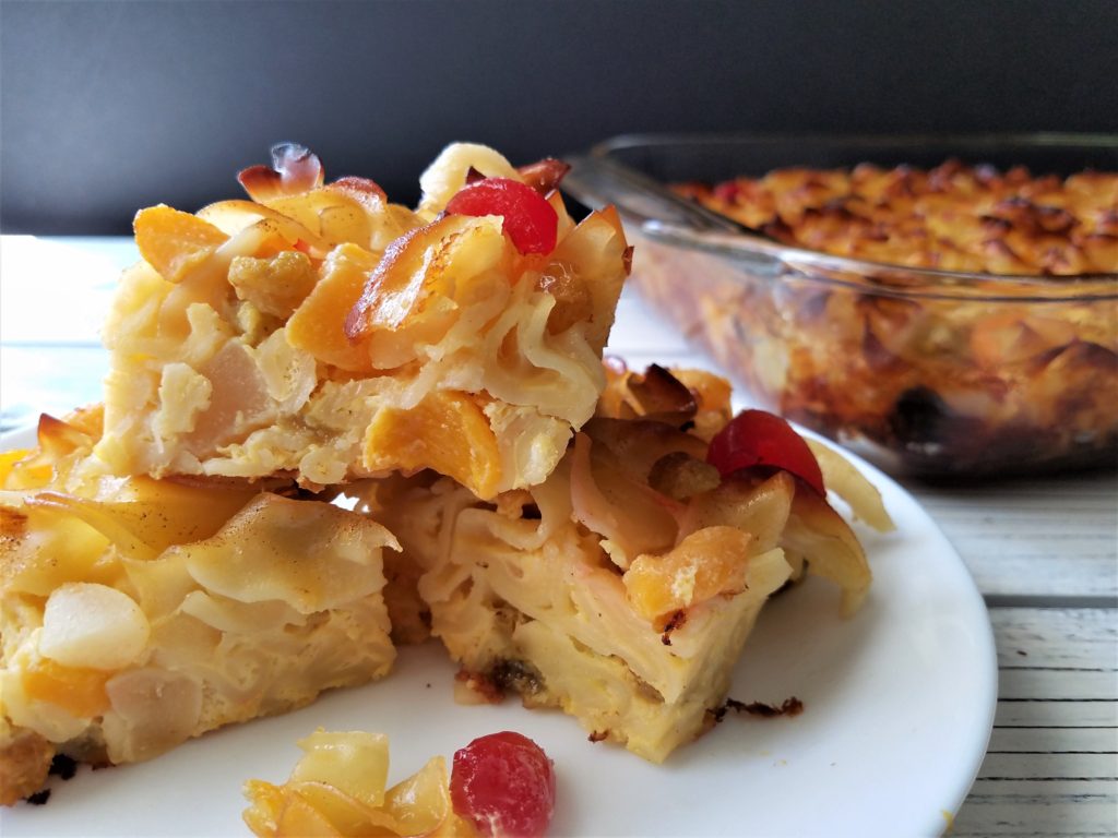 noodle pudding with fruit